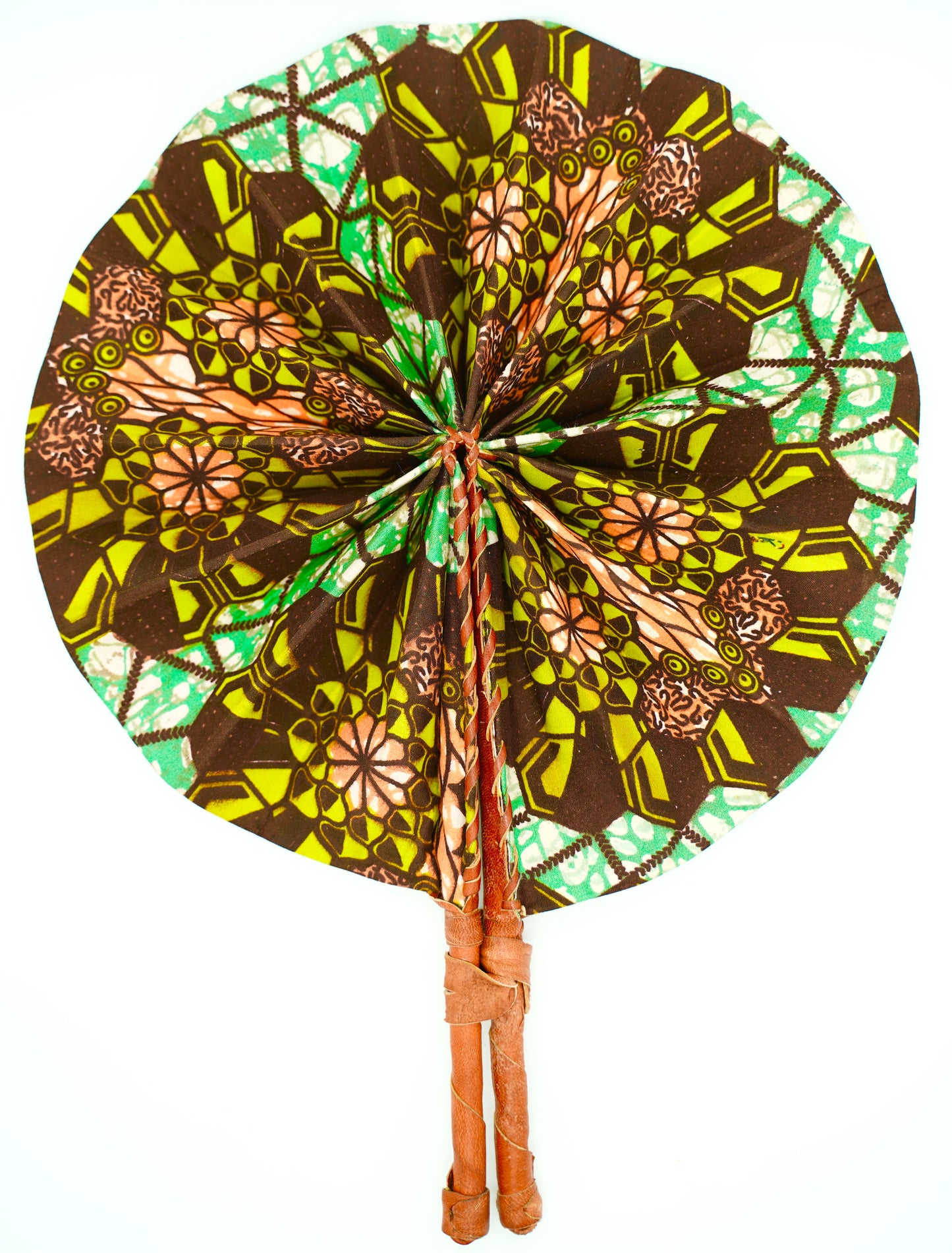 Handmade Fan - Green Floral