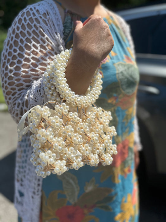 Handmade Pearl Beaded Bag (Made in Egypt)