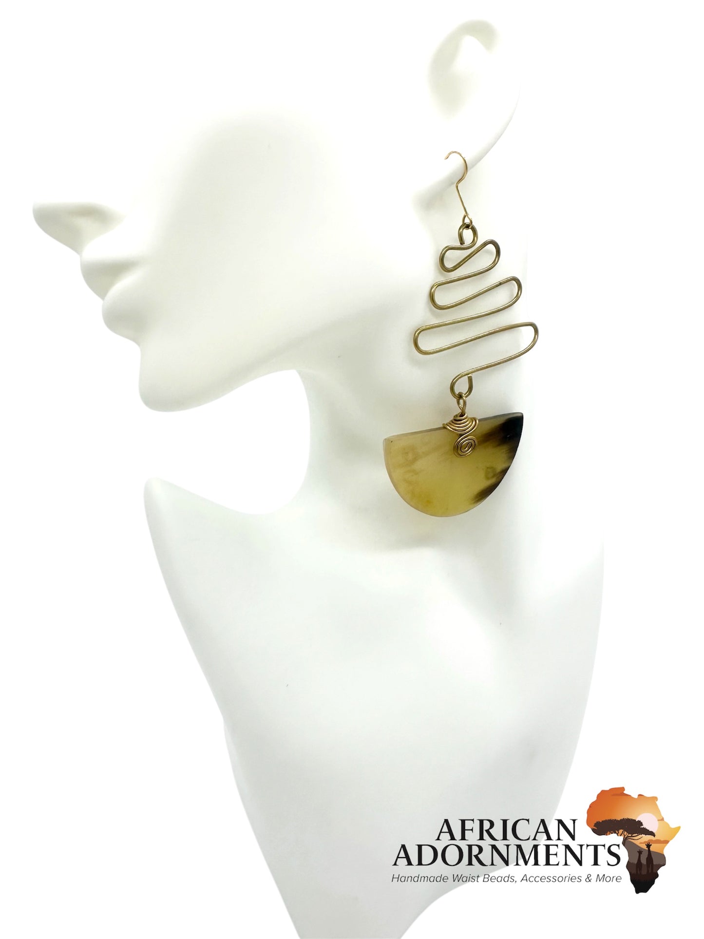 Kenyan Brass Earrings - Mti