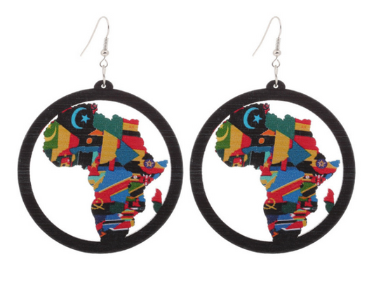 African Countries Map Earrings