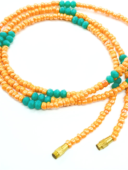 Orange and Teal Clasp Anklets