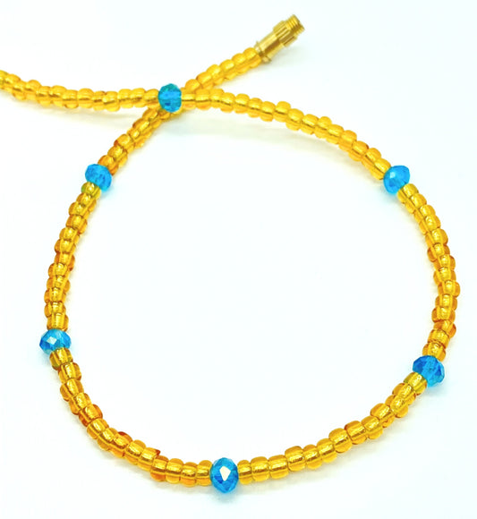 Gold and Teal Clasp Anklets
