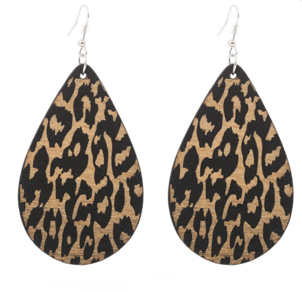 Leopard Print Drop Earrings