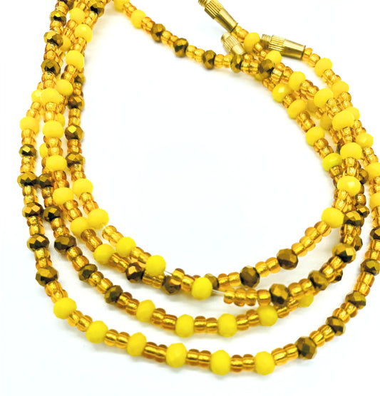 Yellow & Gold Clasp Anklets