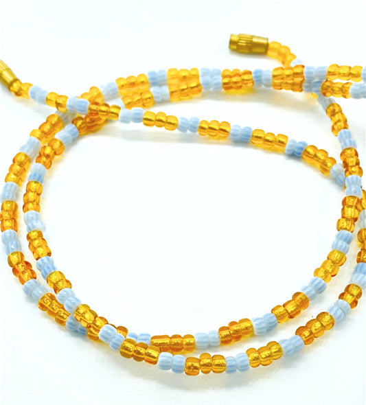 Gold and White Clasp Anklets