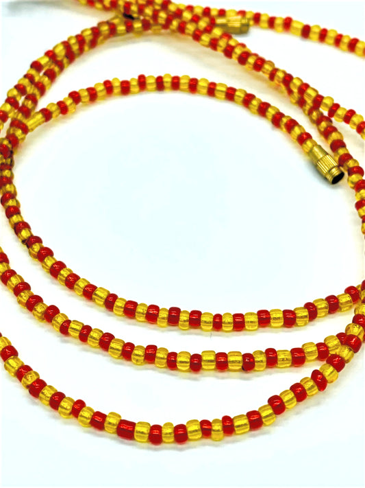 Red and Yellow Clasp Anklets