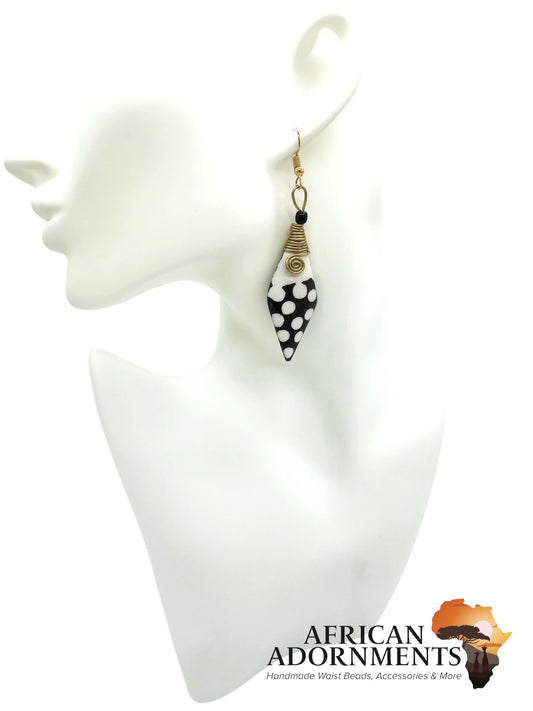 Kenyan Brass Earrings - Zebra