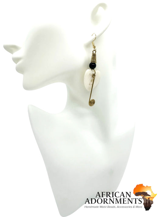 Kenyan Brass Earrings - Love