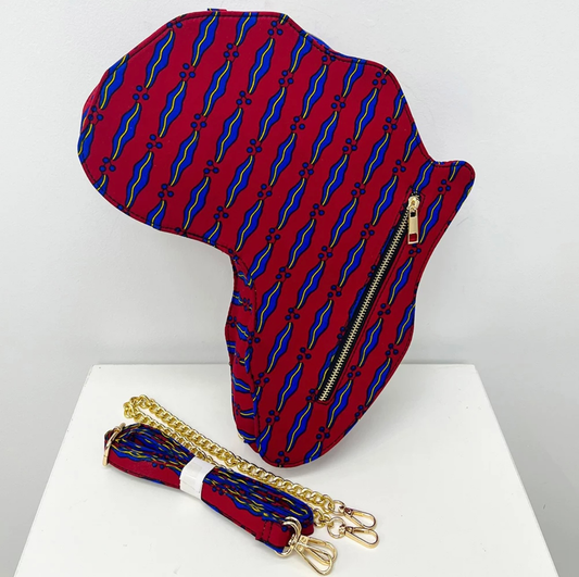 Africa Map Bags (Red and Blue)