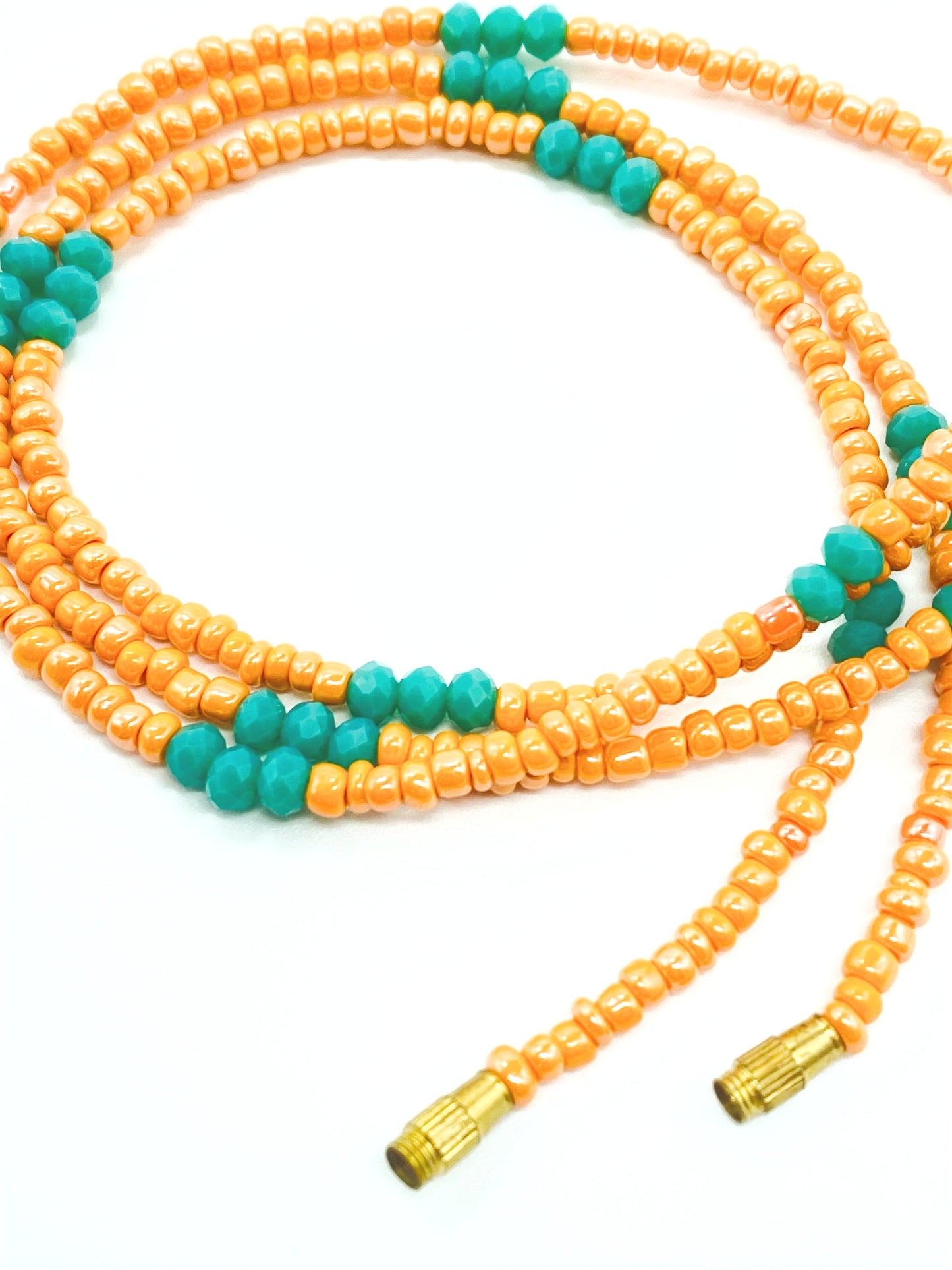 Orange and Teal Clasp Anklets